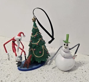 Juego de 2 adornos Yujin Pesadilla antes de Navidad Jack + árbol y muñeco de nieve LEER - Imagen 1 de 5