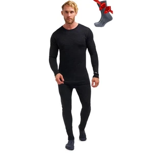 Merino Wool Base Layer Mens Set - Heavyweight, Midweight, Lite Merino Wool Th... - Picture 1 of 7