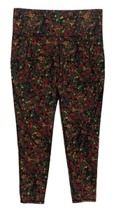 MTA Sport Dark Multicolor Floral Print Pull On Activewear Leggings, size 1X - Picture 1 of 3