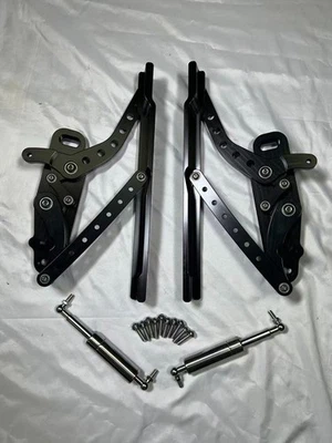 New 1969 1970 1971 1972 Black Chevelle Billet Aluminum Hood Hinges 6061-T6CNC - Image 1 of 4