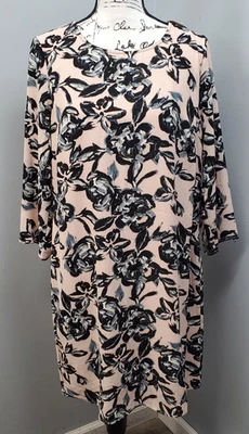 C&E Sheath Dress Womens Large Multi Rose Floral Wedding Guest Party Round Neck - Изображение 1 из 4