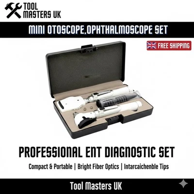 TOOL MASTERS UK ENT Diagnostic Set Fiber Optic Otoscope & Ophthalmoscope Kit - Mini Pro Tool