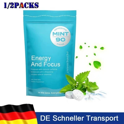 MARKENLOS Mentas energéticas Neuro Gum 90 un. con cafeína L+teanina B12 Focus Energy++.