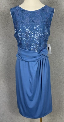 Grace Karin Women's Sequin Dress Zip Back Blue Size 14 New Whit Tags. - Image 1 of 4