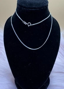 REAL 18k WHITE GOLD CURB LINK CHAIN 18” - Picture 1 of 7