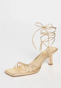 Para mujer Aeyde Roda con cordones de cuero dorado talla 39 $395 nuevo sin caja - Imagen 1 de 10