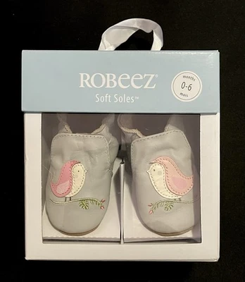 Robeez Suelas Suaves Pájaro Amigos Zapatos Zapatillas Bebé Talla 0-6 meses Búho Rosa Pájaro Foto 1 de 2