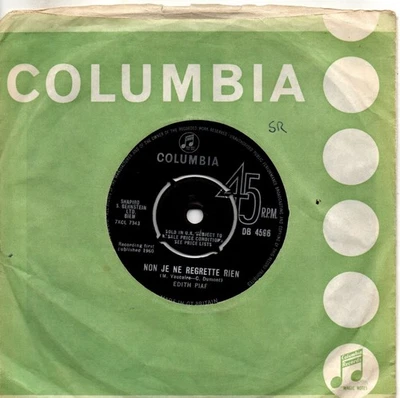 Edith Piaf:Non je ne regrette rien/les amants d'un jour:UK Columbia:1960 Foto 1 de 2
