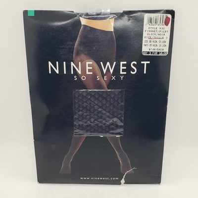 Medias Pantimedias Nine West So Sexy Fishnet - Negras - Talla 3 - Estilo 930 - ¡NUEVAS! Foto 1 de 4