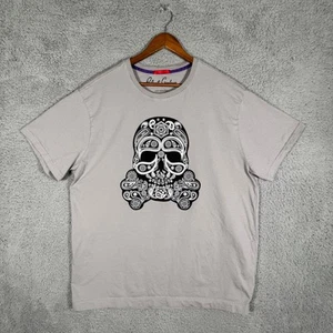 Robert Graham T Shirt Men's 2XL Gray Short Sleeve XXL Skull Graphic Tee - Picture 1 of 7
