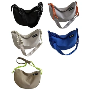 Stylish Nylon Crescent Bag Casual Braided Rope Crossbody Bag for Teens Adults - Picture 1 of 11