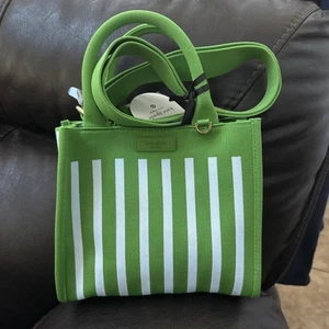 Kate Spade New York X Target Stripe Knit Crossbody Bag Green Exclusive New - Picture 1 of 5