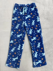 Nordstrom Kinder Fleece Pyjamahose Größe 8 blau Seestern Sea Life Nachtwäsche - Bild 1 von 7
