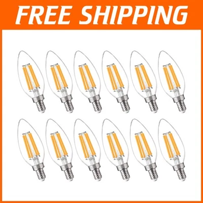 Dimmable LED Candelabra Bulbs, 800LM, 5.5W, 2700K, 12 Pack - Image 1 of 4