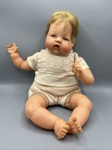 1960s Thumbelina 19” Baby Doll, knob WORKS Excellent Vintage Condition Pink Rare - Picture 1 of 20