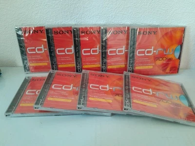 Sony Cd-rw 700MB 80 Min 9 rewritable Discs CDRW 700 HSD Brand New and Sealed - Image 1 of 4