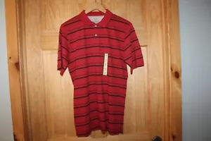 Outdoor Life Men’s Red/Black Stripe Short Sleeve Polo Shirt NWT - M (38-40) - Picture 1 of 3