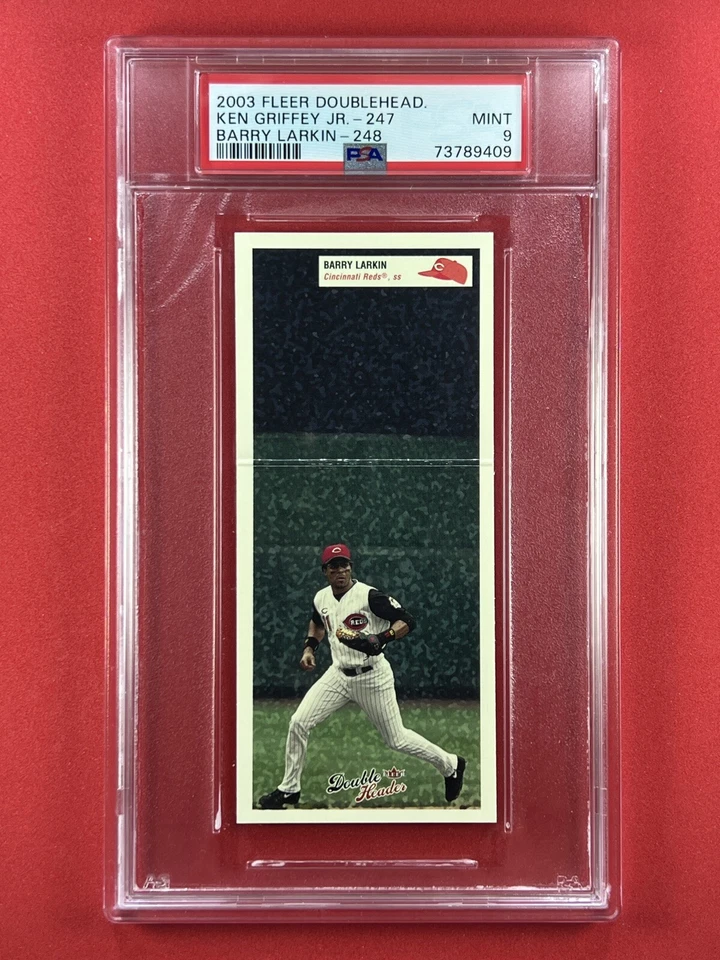 2003 Fleer Doubleheader Ken Griffey/Barry Larkin PSA 9 #247/248 Cincinnati Reds - Image 1 of 2