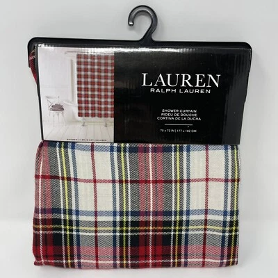 Занавеска для душа из ткани в клетку фермерский дом Lauren Ralph Lauren 70x72 - Изображение 1 из 4