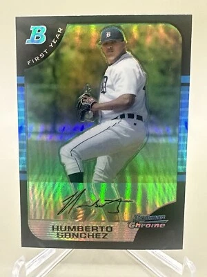 HUMBERTO SANCHEZ 2005 Bowman Chrome REFRACTOR ROOKIE #228 - NM/MT - Detroit - Image 1 of 2