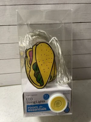 LED Taco String Lights By Room Essentials 10' Length Ten 3" Tacos With Timer New - Image 1 of 2