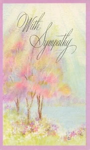 Tarjeta SYMPATHY de colección sincera PARA DESTINATARIO, árboles flores de PRATT & AUSTIN +✉ - Imagen 1 de 6