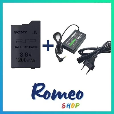 Batteria e Caricabatterie compatibile per Sony PSP SLIM Serie 2000 e 3000 3004