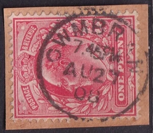 GB BRITAIN EDOARDO 7° FRANCOBOLLO / ANNULLO "CWMBRAN" 1908 GALLES - Foto 1 di 1