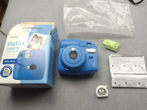 Fujifilm Instax Mini 9 Instant Camera In Box Cobalt Blue Very Good Condition - Picture 1 of 19