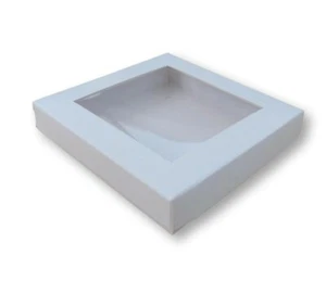 10 WHITE 4 X 4 INCH WINDOW BOXES, 35mm DEEP, CARDS, GIFTS, JEWELLERY, CAKES ETC - Picture 1 of 3