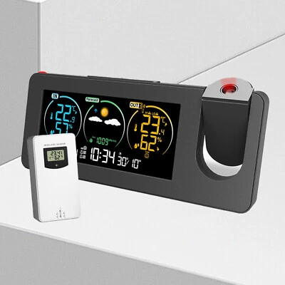 Digital Alarm Clock Clock Projector On Ceiling With Indoor Outdoor Temperature - Image 1 of 4