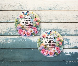 2 Lord is Near, Car Coasters, 2.75"/5mm thick/neoprene/non-slip/(car82) - Picture 1 of 1