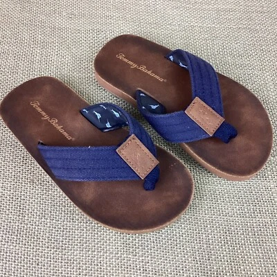 Sandalias gruesas Tommy Bahama para niños pequeños marrón/azul marino zapatos niños talla 11 Foto 1 de 4