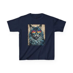 Sunglasses Cat Tee - Heavy Cotton Kids Tee, Fun Summer Shirt, Cat Lover Gift - Picture 1 of 25
