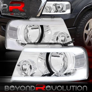 For 2004-2008 F150 Pickup Mark LT LED DRL Bar Headlights Signal Lamp Pair Chrome - Picture 1 of 6
