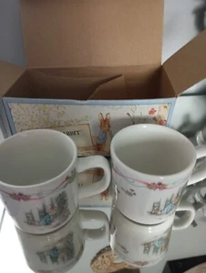 1980 Wedgwood Peter Rabbit Christening 2 Piece Set Beatrix Potter Mugs. - Picture 1 of 5