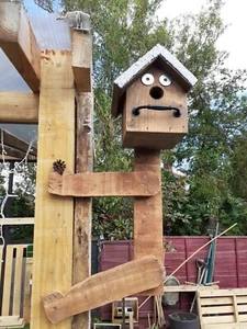 Caja para pájaros casa para pájaros casa colgante caja para pájaros madera hecha a mano caja de anidación madera - Imagen 1 de 4