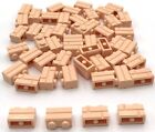 Lego 50 New Light Nougat Bricks Building Blocks Modified 1 X 2 Masonry Profile