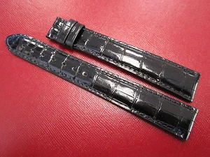 Authentic Cartier Black Alligator strap 19mm x 16mm *long* - Picture 1 of 6