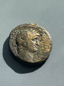 NERO 54-68 Caesarea Samaria Laureate Head of Nero/Tyche in crown holding spear - Picture 1 of 4