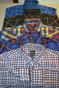 Jos A Bank Men Check Button Down Long Sleeve Dress Shirt Sz M (Lot of 5) - Picture 1 of 19
