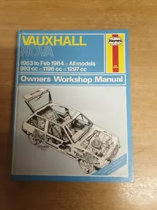 VAUXHALL NOVA MK1 1983 TO 1984 HAYNES WORKSHOP MANUAL 909 IN GOOD COND FREE P&P - Picture 1 of 12