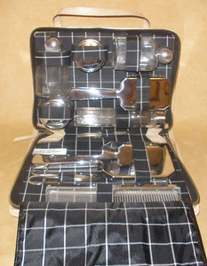 60er Jahre nagelneuer Kulturbeutel in weißer Ledertasche - mit Etikett & Box - Bild 1 von 8