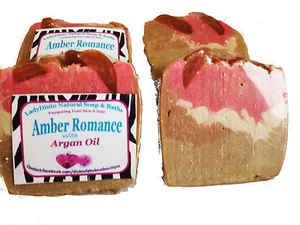 Amber Romance With Argan Oil, Homemade All Natural Bath Soap Bar - Picture 1 of 5