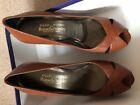 Stuart Weizman For Russell &Bromley Peep Hole tanned pumps UK Size 2.5 US Size 5