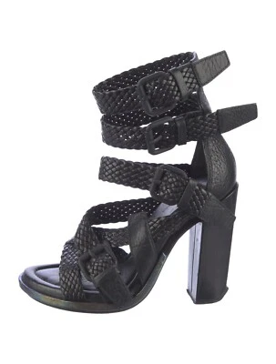 Alexander Wang Petra Braided Leather High Sandal Black Size 40 - image 1 of 4