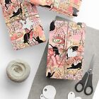 Black cats in a french cafe setting wrapping paper. Matte/Glossy finish. 2 sizes