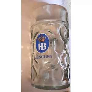 Taza de vidrio Hofbräuhaus Munich Beer Stein 1 litro - Imagen 1 de 6
