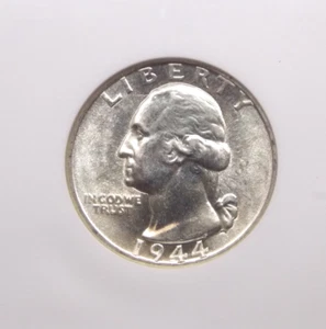 1944 "D" Washington SILVER Quarter 25c NGC MS65 #020 BU Gem Unc ECC&C, Inc. - Picture 1 of 5