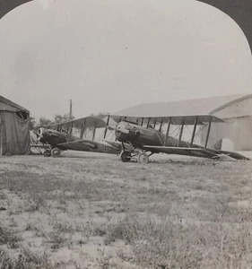 US Observation Airplane on the West Front France WWI Keystone Stereoview c1915 - Picture 1 of 4